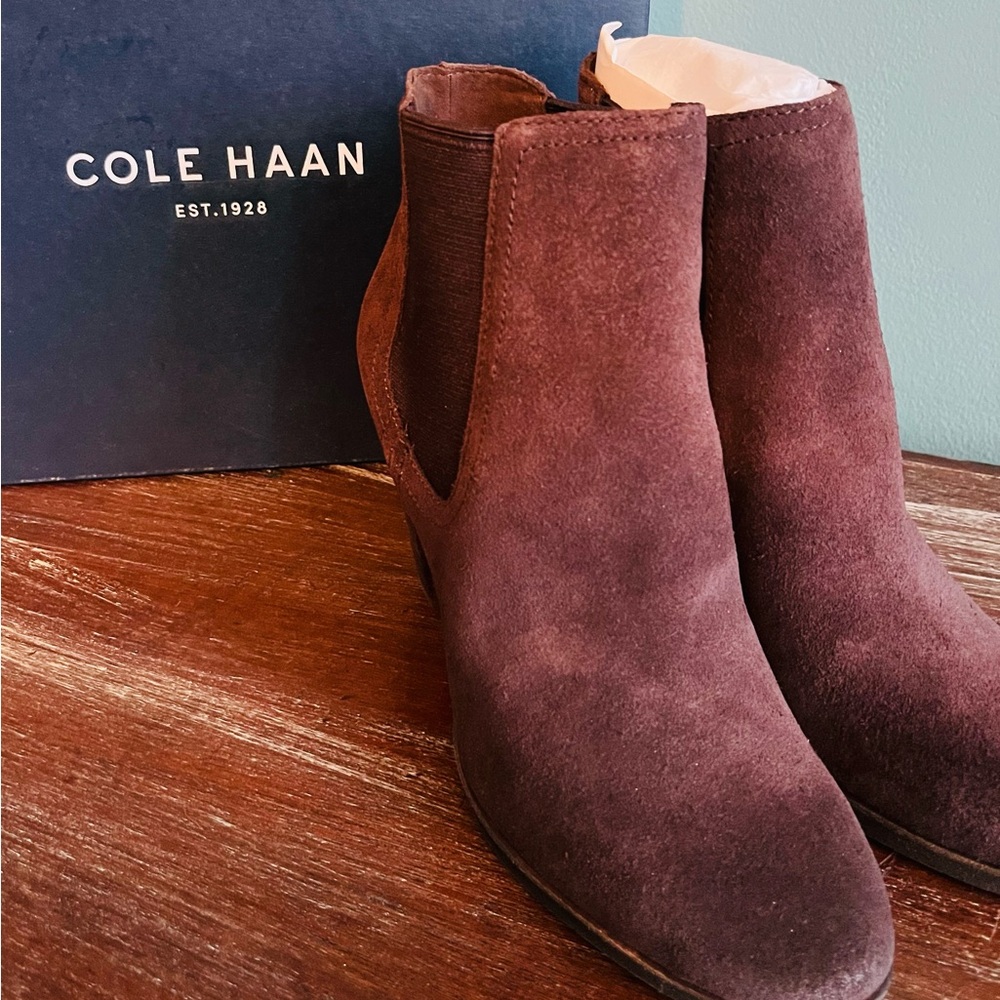 Cole Haan Women's Chocolate Suede Booties